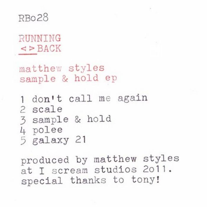 image cover: Matthew Styles - Sample And Hold EP [RB028]