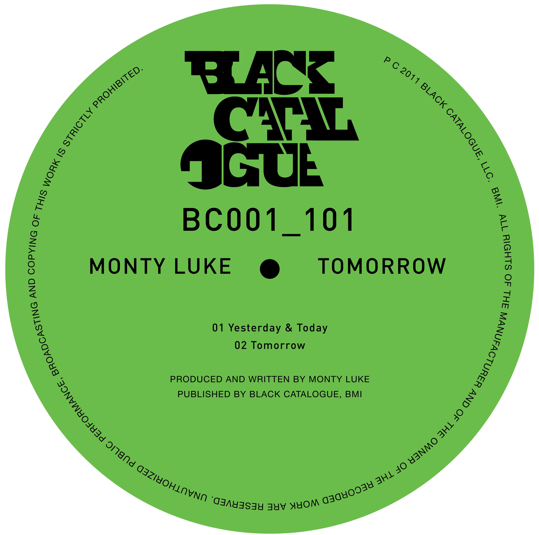 image cover: Monty Luke - Tomorrow EP (BC001101)