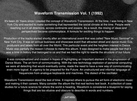 image cover: Jeff Mills - Waveform Transmission Vol. 1 (Remastered) (AX-060.5)