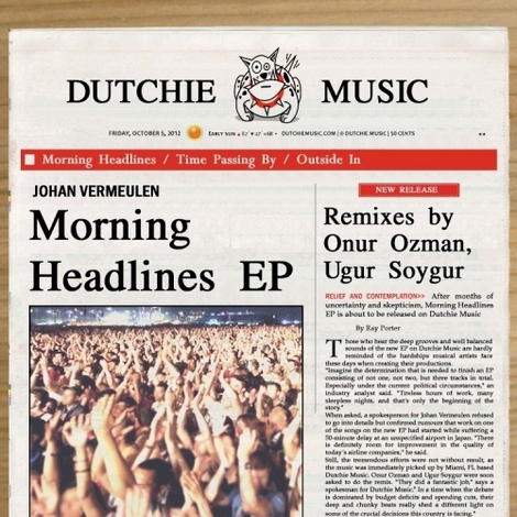 image cover: Johan Vermeulen - Morning Headlines EP (DUTCHIE179)
