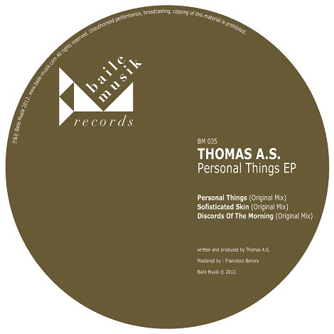 image cover: Thomas A.S. - Personal Things EP [BM035]