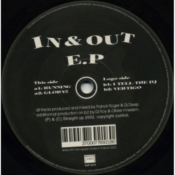 image cover: Franck Roger, DJ Deep - In And Out Project [STUP008]
