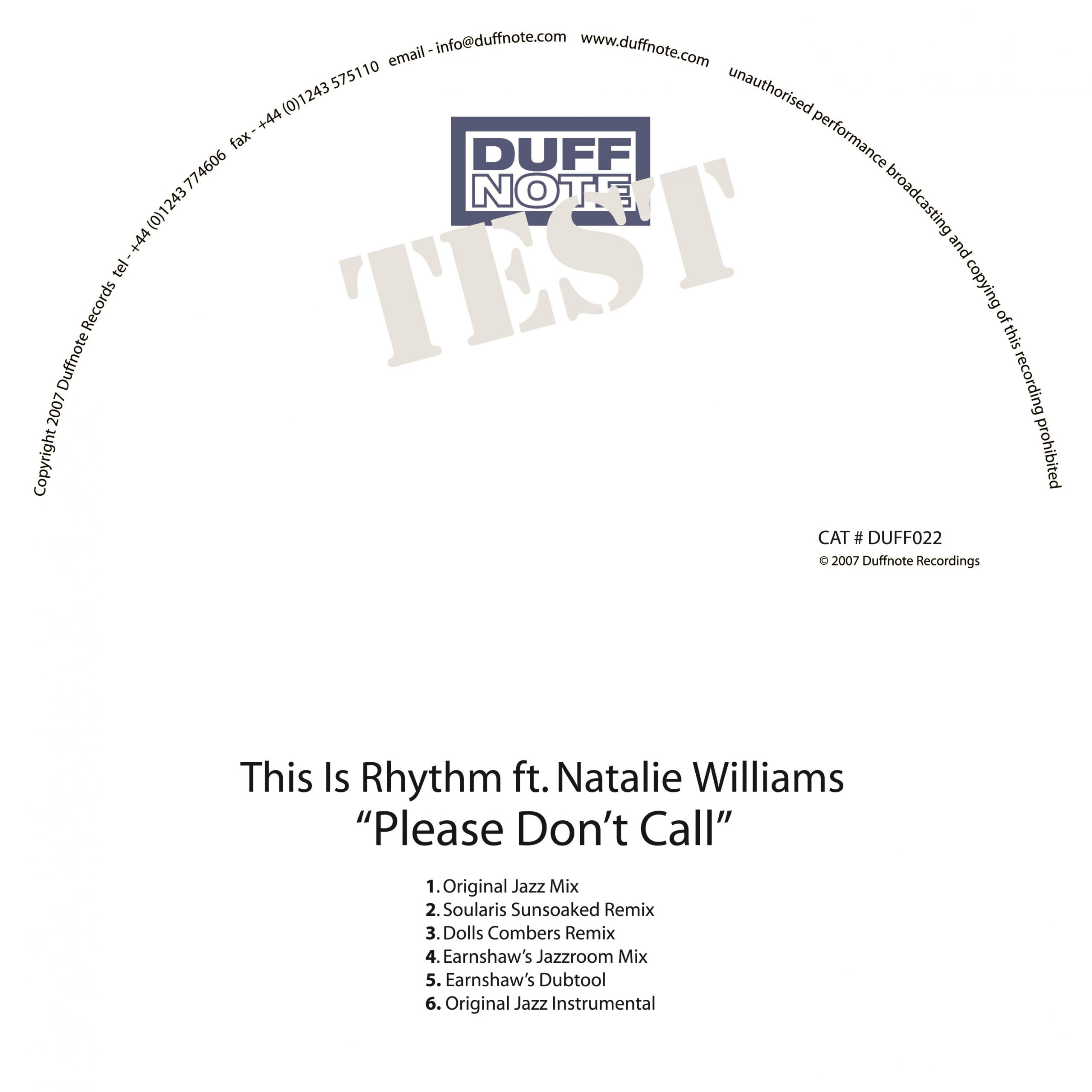 image cover: This Is Rhythm feat. Natalie Williams - Please Don't Call