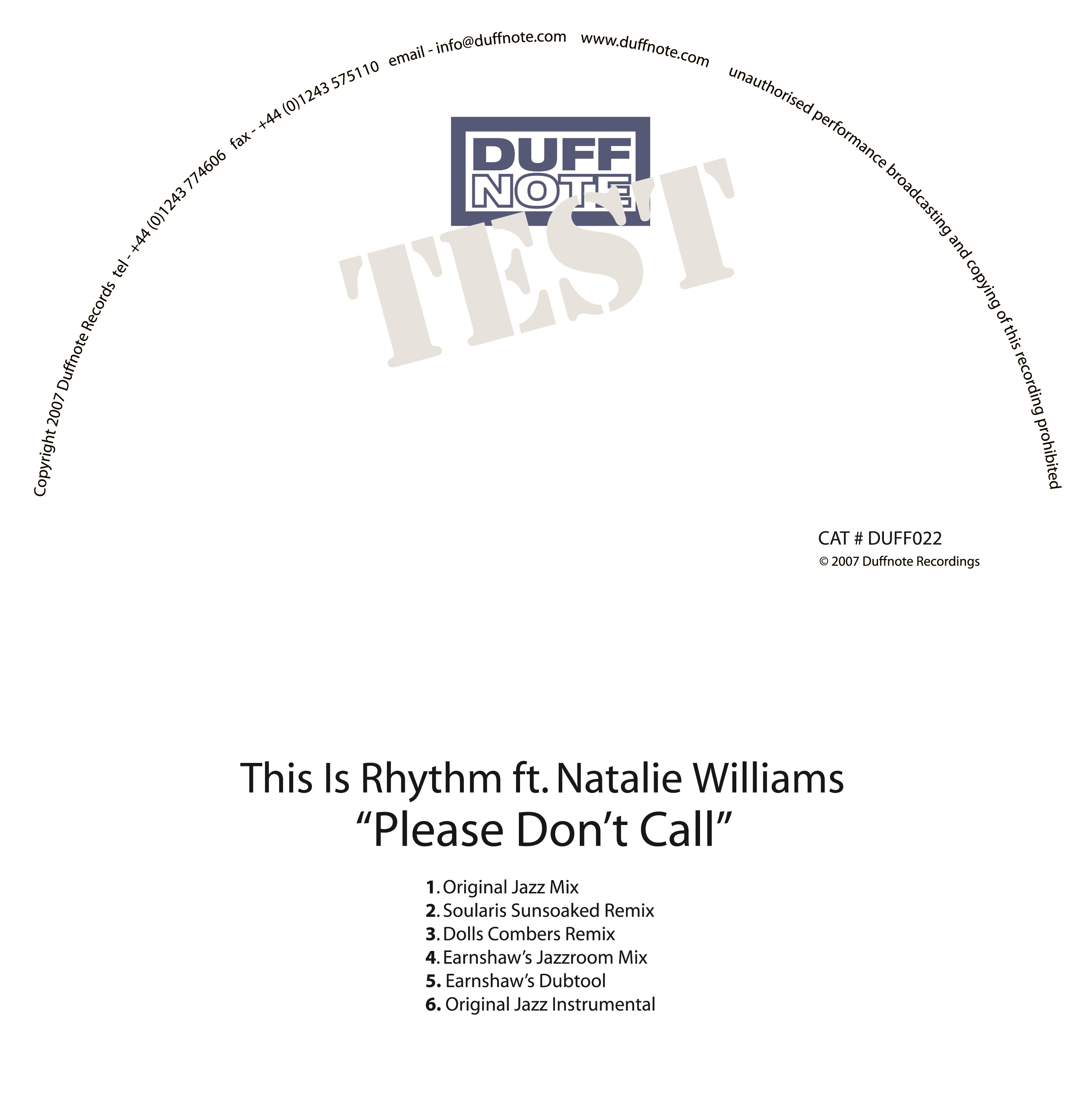 00-This Is Rhythm feat. Natalie Williams-Please Don't Call-2014-