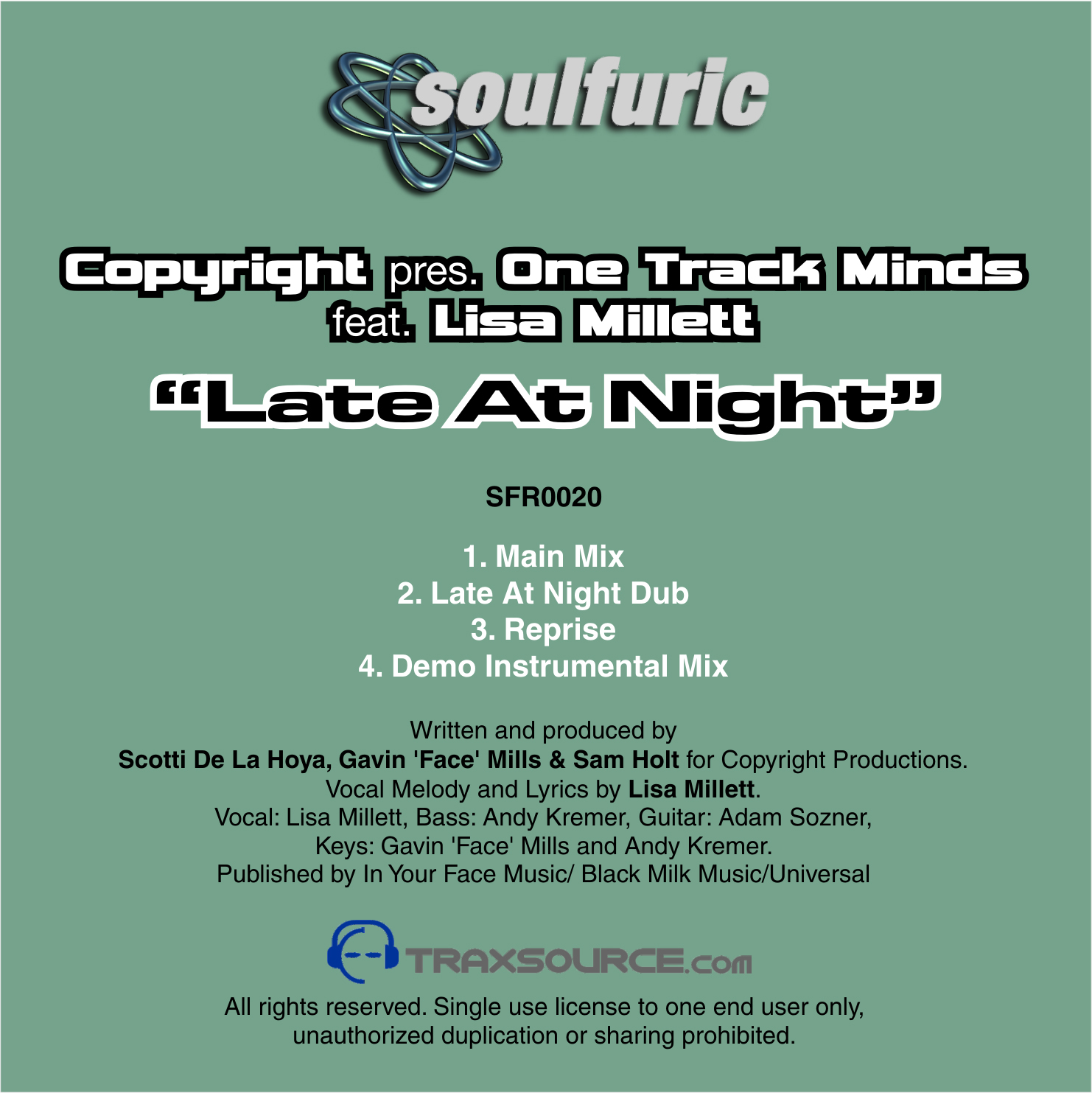 image cover: Copyright Pres. One Track Mind feat. Lisa Millet - Late At Night