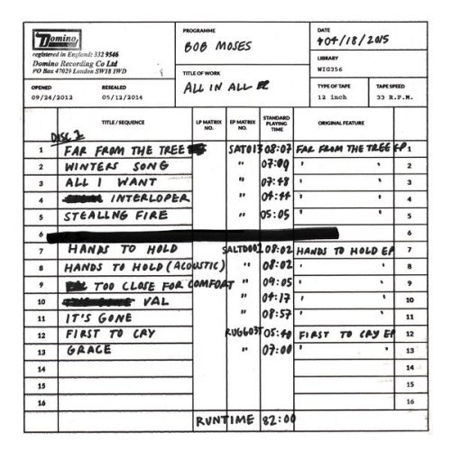 Bob Moses – All In All [WIG 356D]