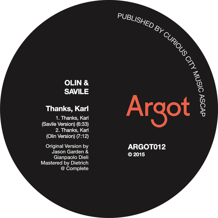 image cover: Olin, Savile - Thanks, Karl [ARGOT012]