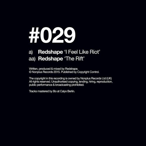 11780600 Redshape - I Feel Like Riot - The Rift [NONPLUS029]