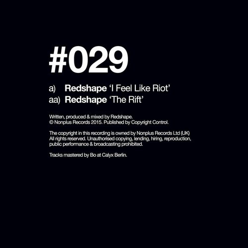 image cover: Redshape - I Feel Like Riot - The Rift [NONPLUS029]