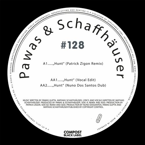image cover: Pawas & Schaffhäuser - Compost Black Label #128 - Hunt EP [CPT4733]