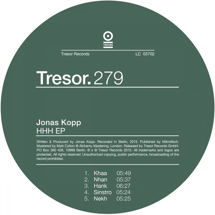 image cover: Jonas Kopp - HHH EP [TRESOR279]