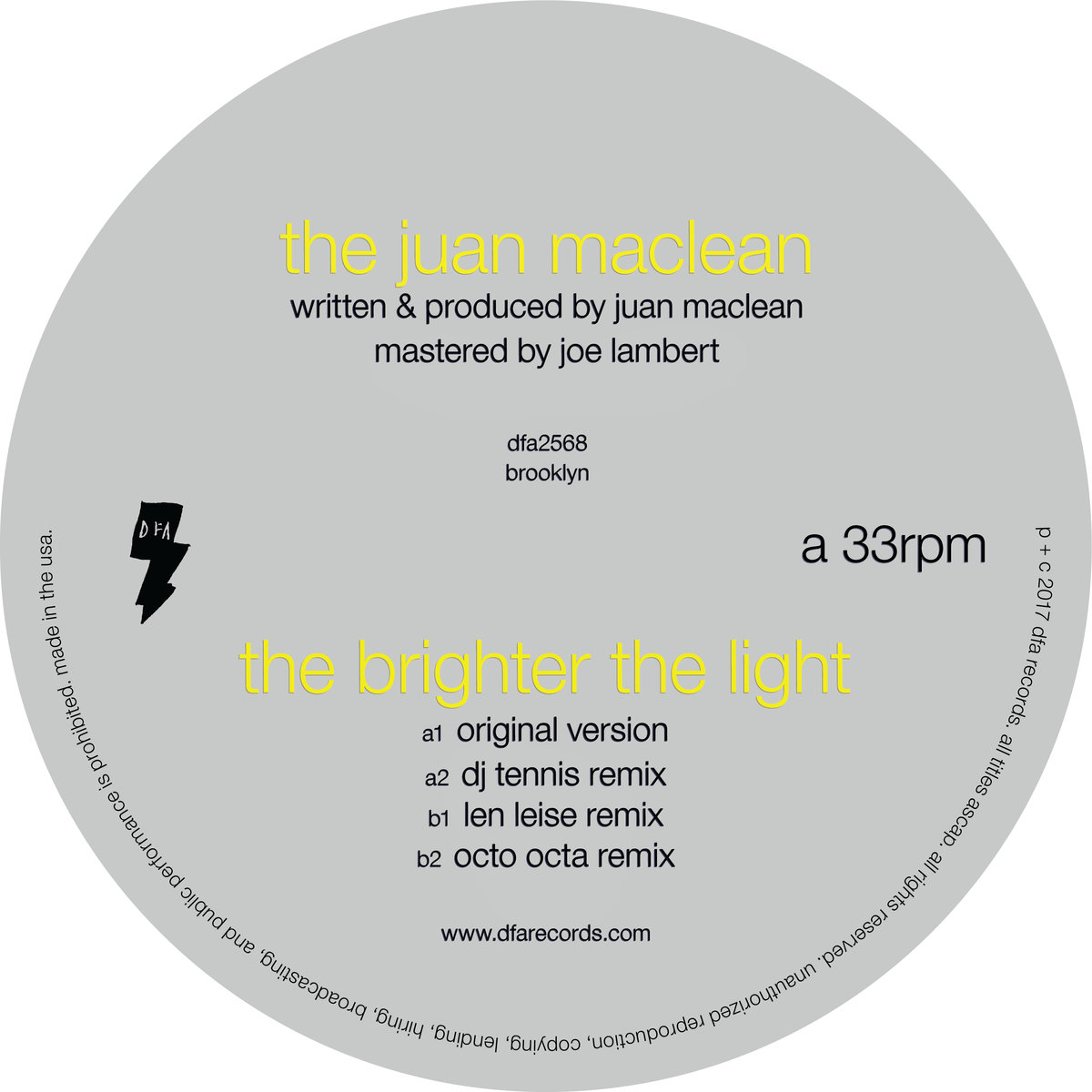 image cover: The Juan MacLean - The Brighter the Light / DFA (Cooperative)