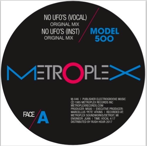 image cover: Model 500 - NO UFO's (feat. Juan Atkins) [Remixes by Moodymann and Luciano] / Metroplex (Phonofile)