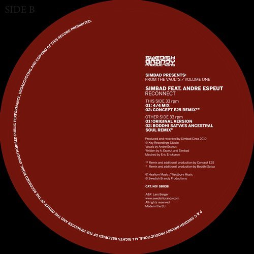 image cover: Simbad, Andre Espeut - Reconnect (+Boddhi Satva, Concept E25 RMX) / SB038