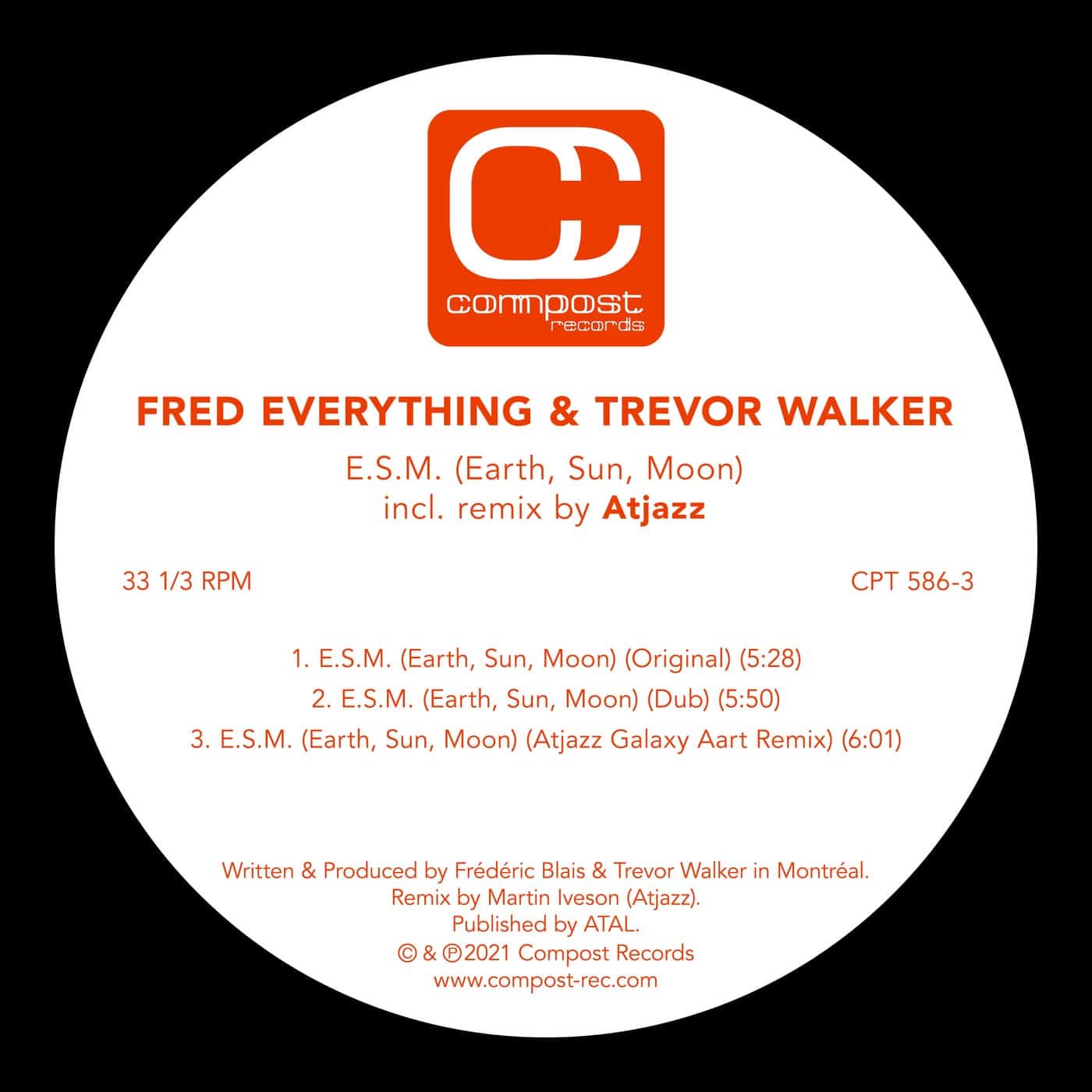 image cover: Fred Everything, Trevor Walker - E.S.M. (Earth, Sun, Moon) (incl. Atjazz Remix) / CPT5863
