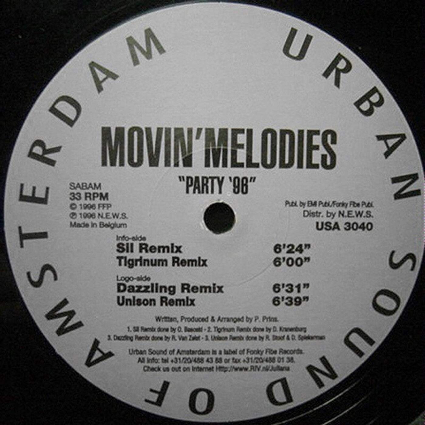 image cover: Movin' Melodies - P.A.R.T.Y. '96 (The Lost Remixes) / USA30402