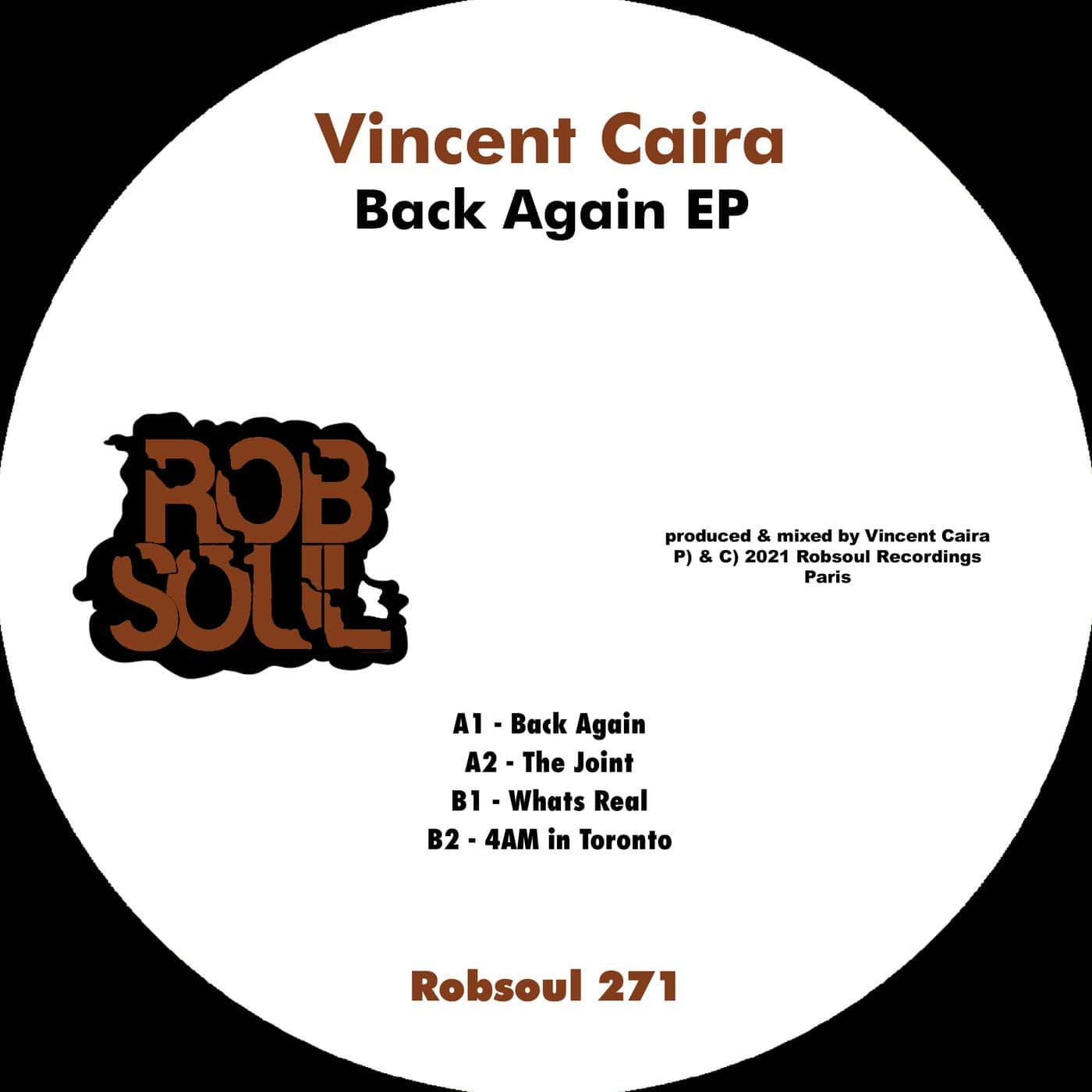 image cover: Vincent Caira - Back Again EP / RB271