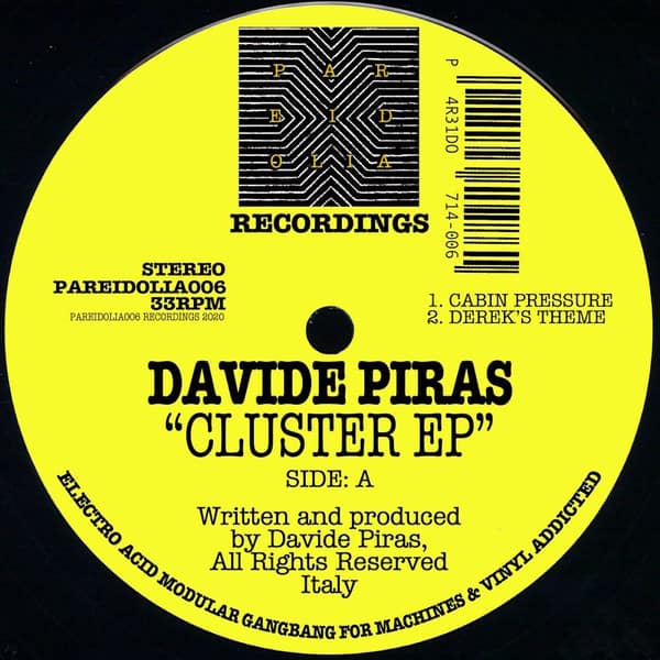 image cover: Davide Piras - Cluster EP / PAREIDOLIA006