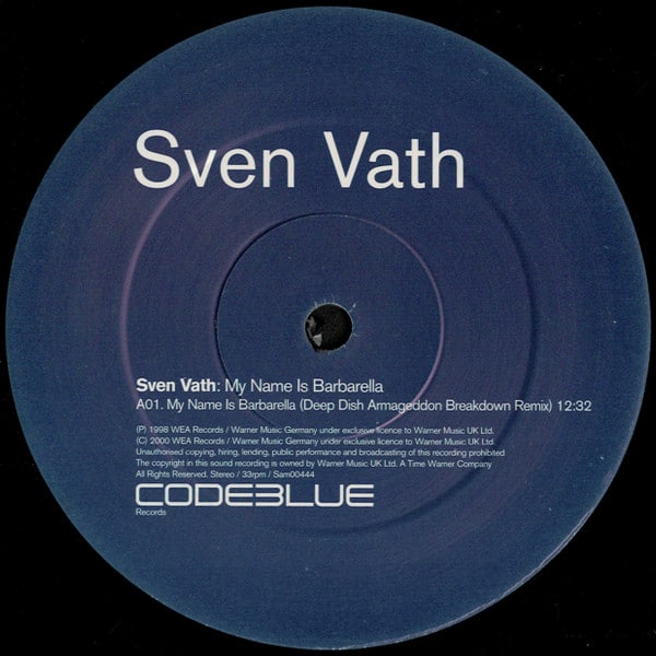 image cover: Sven Väth - My Name Is Barbarella / SAM 00444