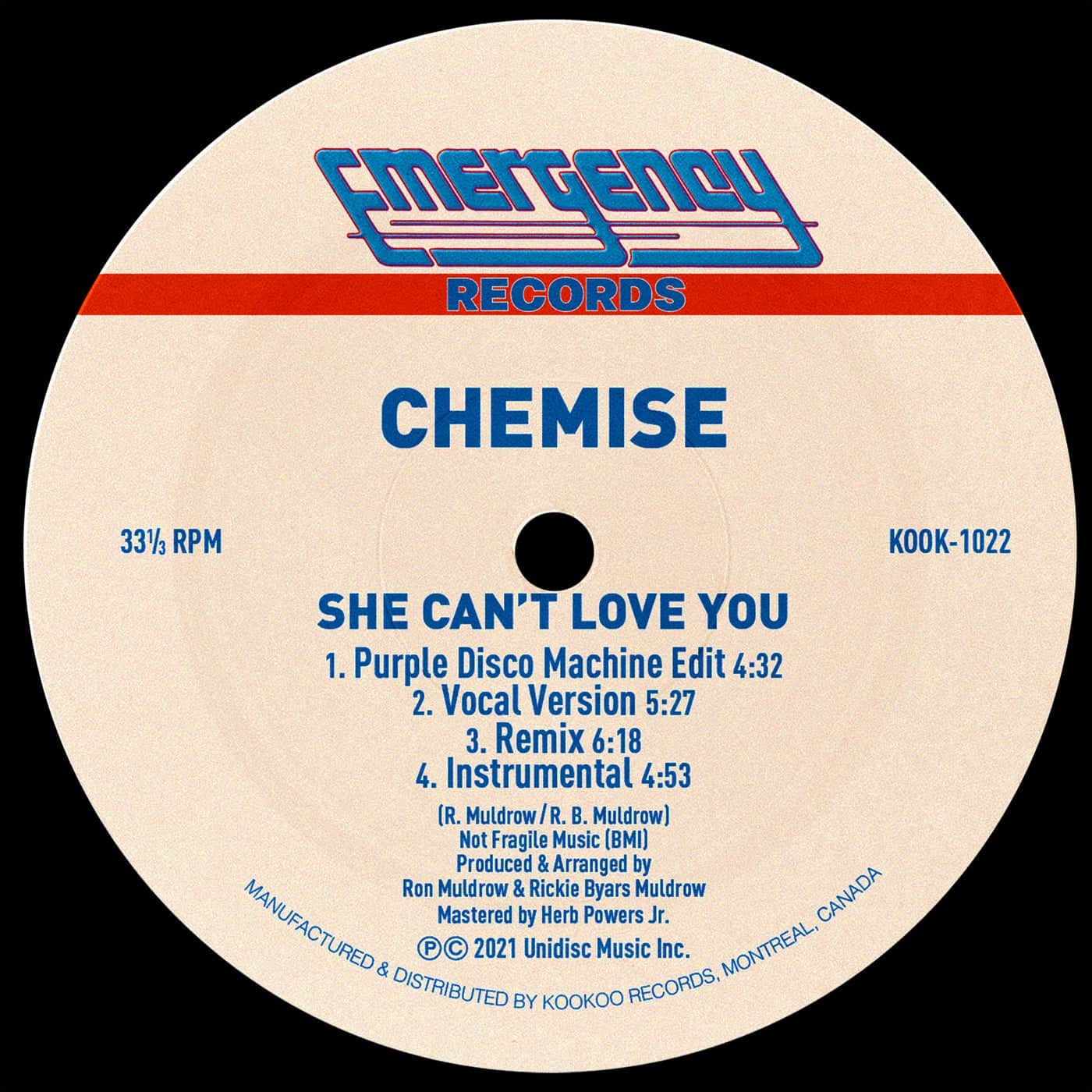 image cover: Purple Disco Machine, Chemise - She Can't Love You (Purple Disco Machine Edit) / KOOK1022