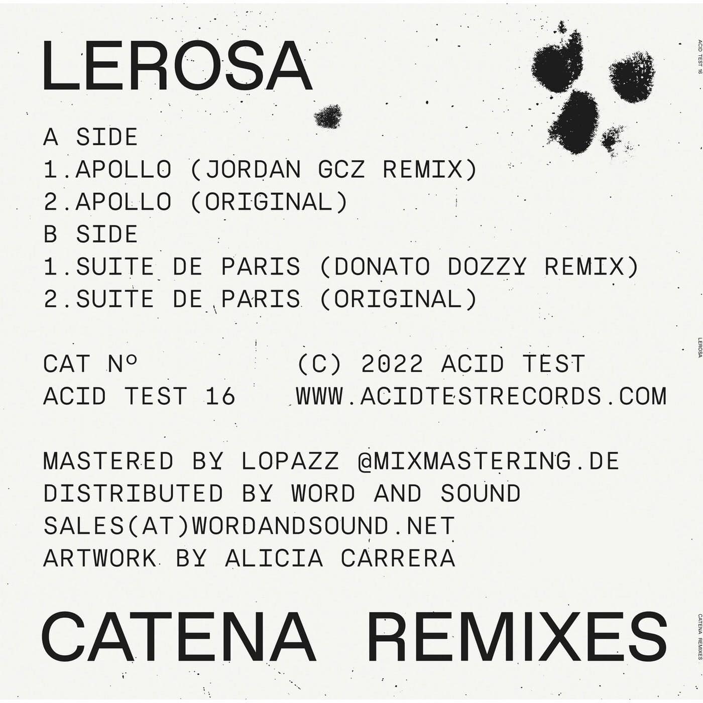 image cover: Lerosa - Catena Remixes / ACIDTEST16D