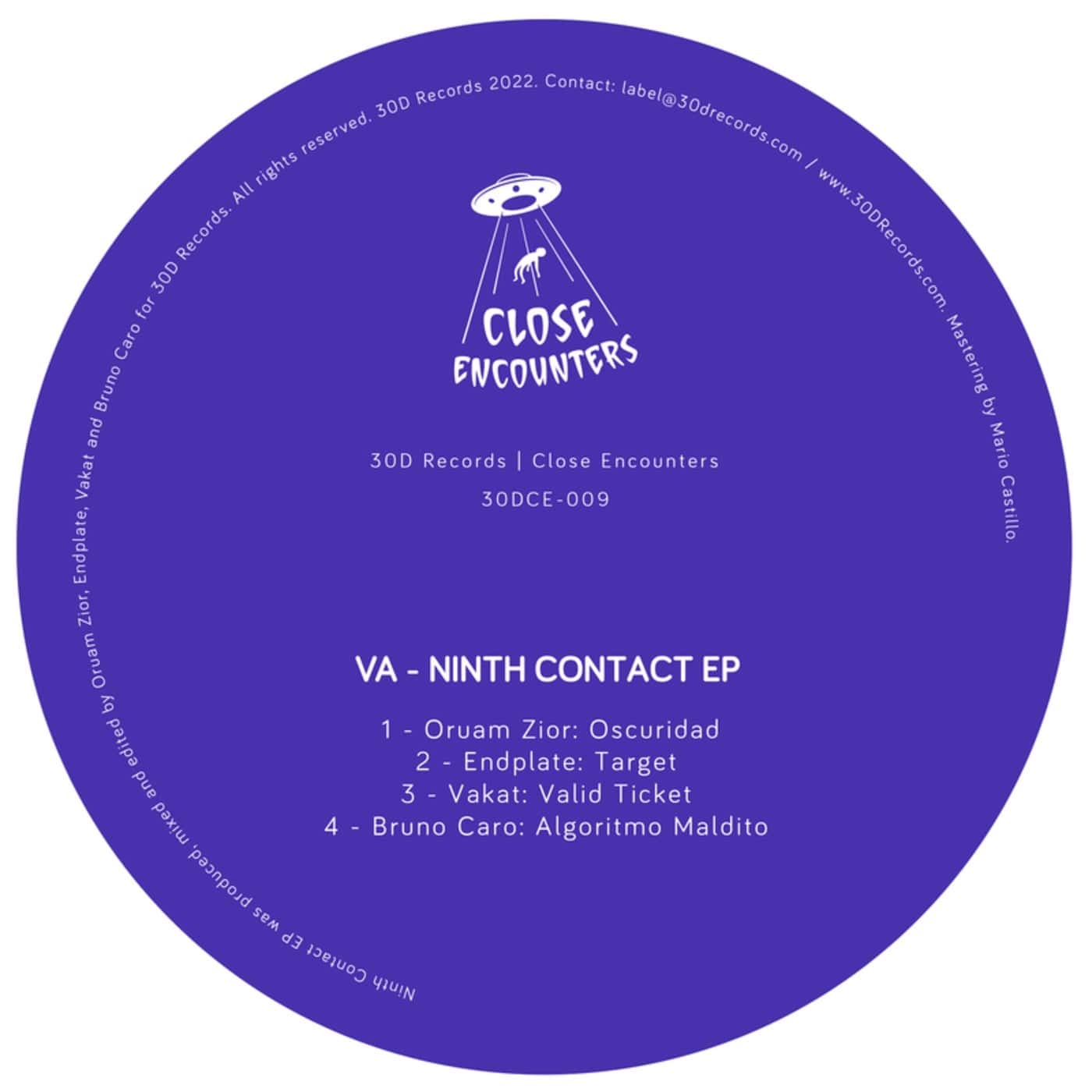 image cover: Oruam Zior, Endplate, Vakat, Bruno Caro - Ninth Contact EP / 30DCE009