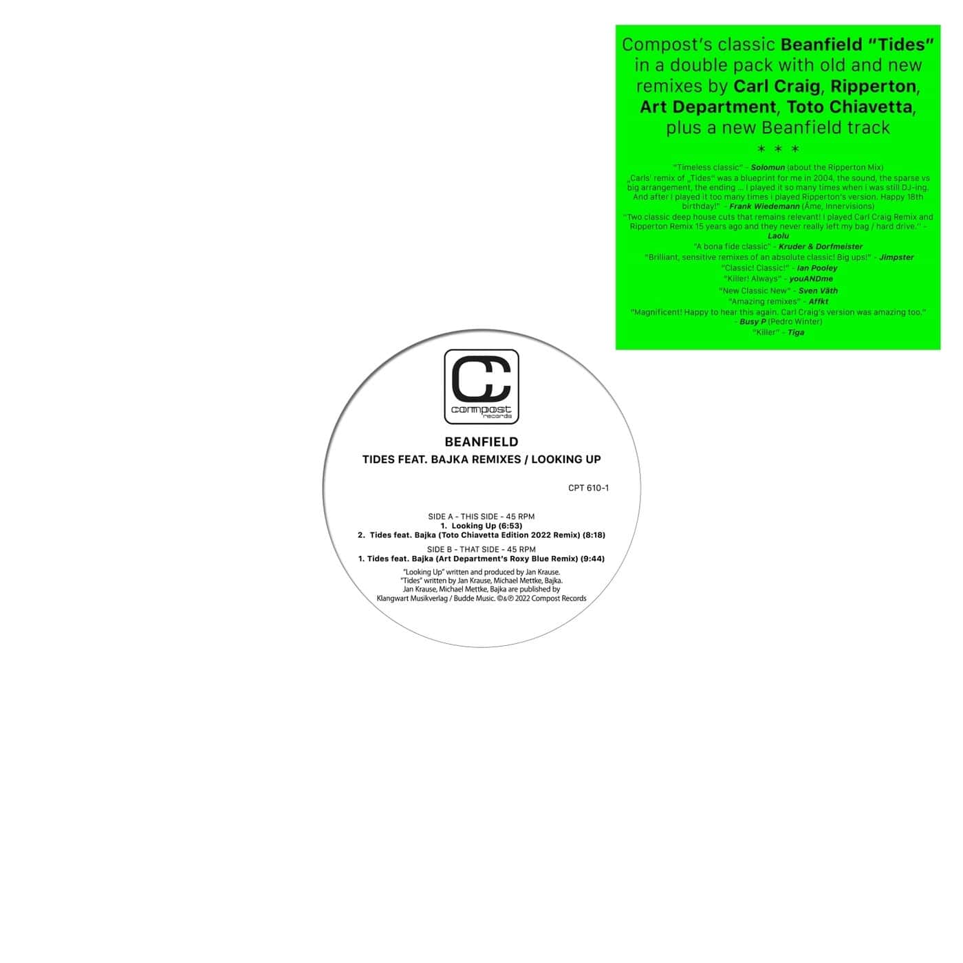 image cover: Beanfield, Bajka - Tides feat. Bajka Remixes / Looking Up / CPT6103