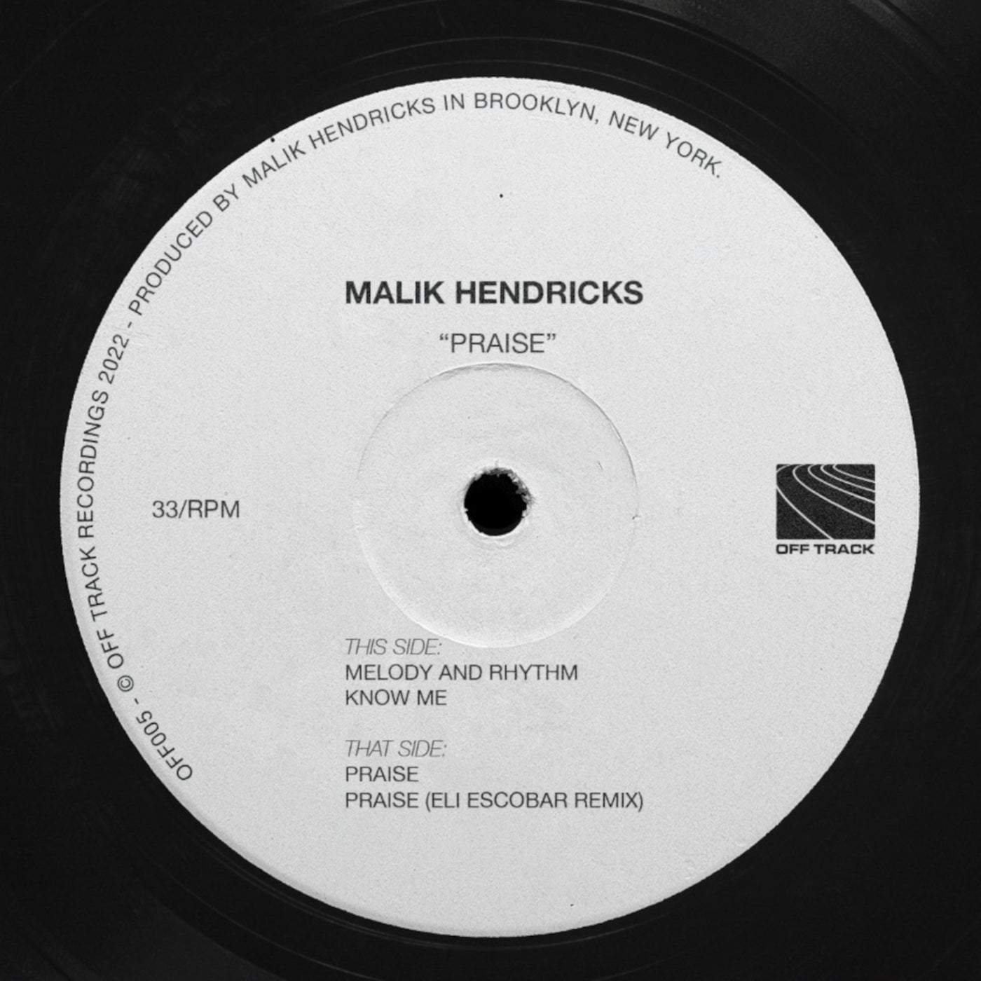 image cover: Malik Hendricks - Praise EP / OFF006
