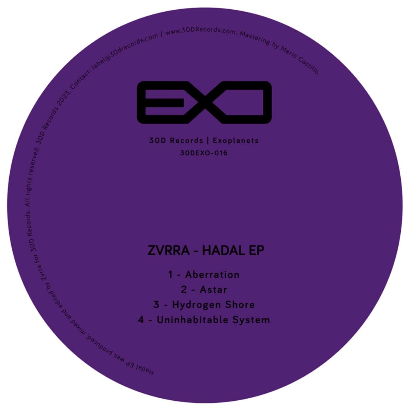 image cover: Zvrra - Hadal EP / 30DEXO016