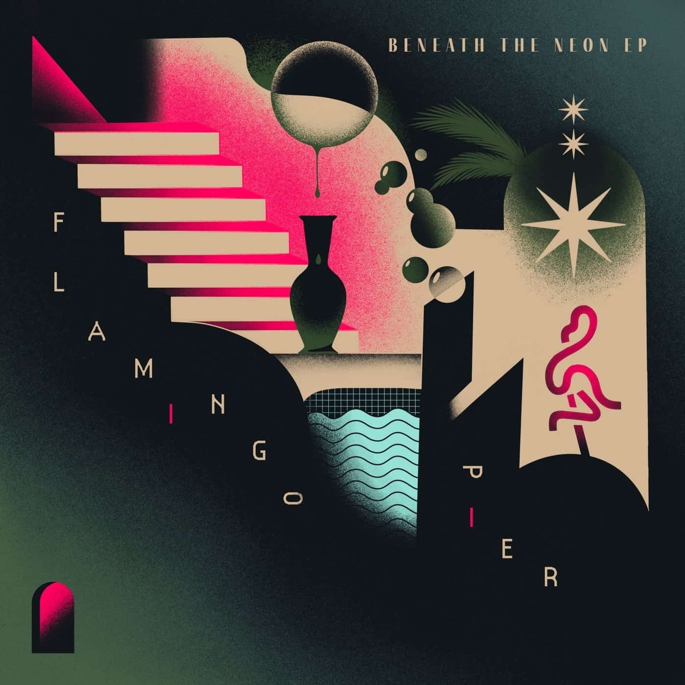 image cover: Beneath The Neon EP by Flamingo Pier & Steve Monite on Razor-N-Tape Records