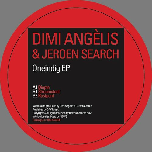 image cover: Dimi Angélis & Jeroen Search - Oneindig EP on BALANS Records