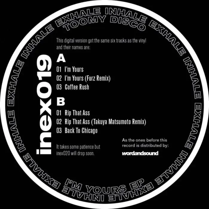 Cover Image: Toomy Disco - I'm Yours EP on Inhale Exhale
