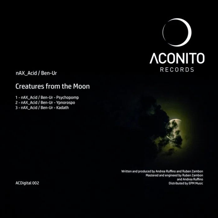 nAX_Acid, Ben-Ur – Creatures from the Moon on Aconito Records cover art