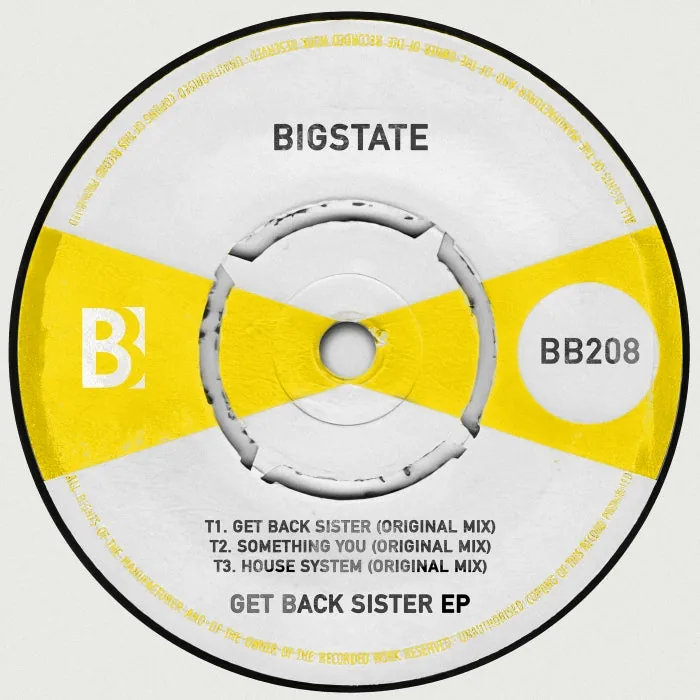 Bigstate – Get Back Sister EP on Brobot Records cover art