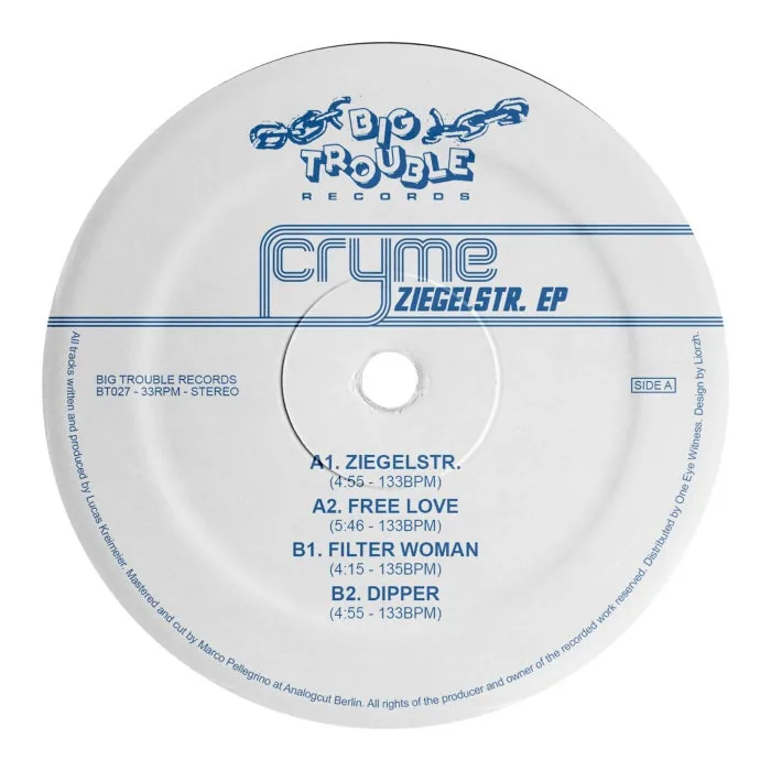CRYME – Ziegelstr. EP on Big Trouble Records cover art