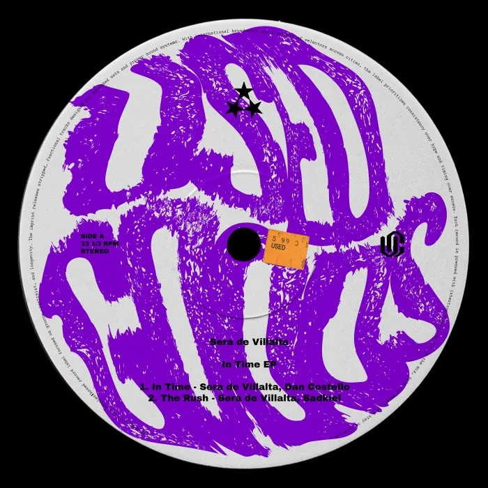 Sera De Villalta, Dan Costello, Sadkiel – In Time on Used Goods Records cover art