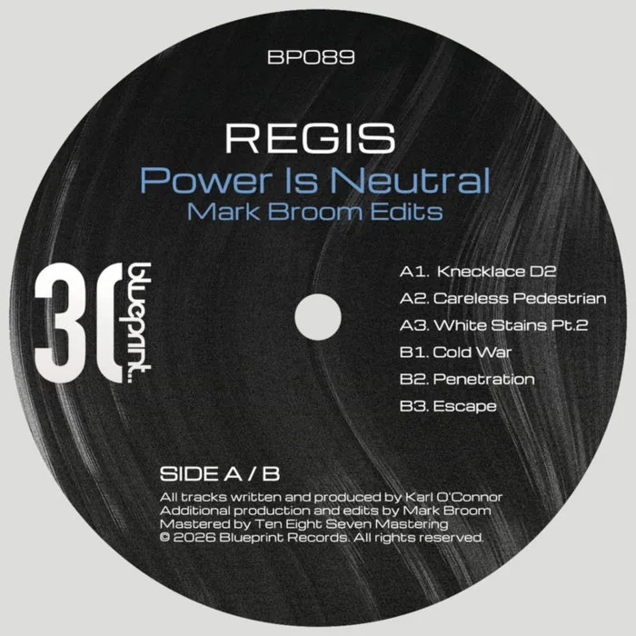 Regis – Power Is Neutral (Mark Broom Edits) on Blueprint Records cover art