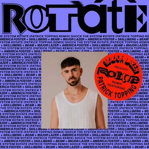 Cover Image: VA - RoTATe wiTh aMeRiCa FOsTeR, sKiLLiBeNg aNd bEAM (Patrick Topping Remix) on Major Lazer / Because Music