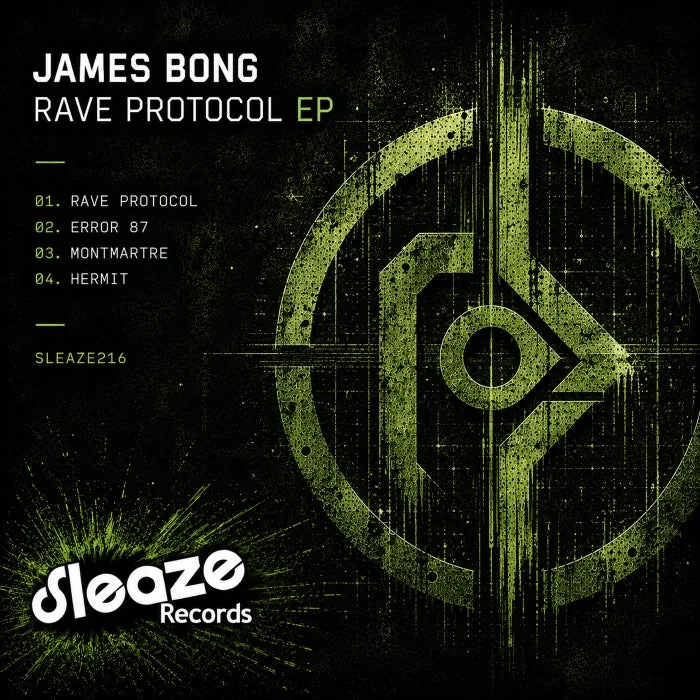 James Bong – Rave Protocol EP on Sleaze Records (UK) cover art